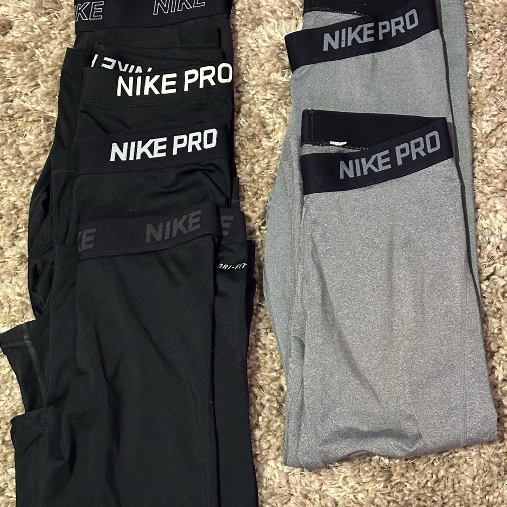 Nike Pro/Dri-Fit Leggings Bundle – Black & Gray (Six Pairs) 🖤